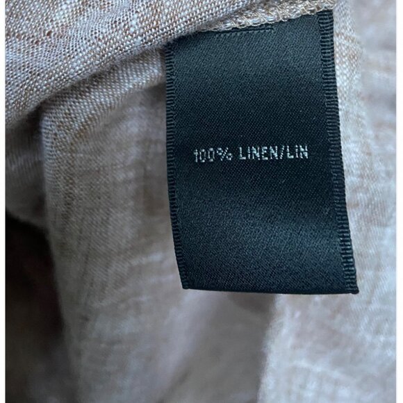 Lafayette 148 100% Linen Brown Button Shirt Top Size 20 - Picture 3 of 4